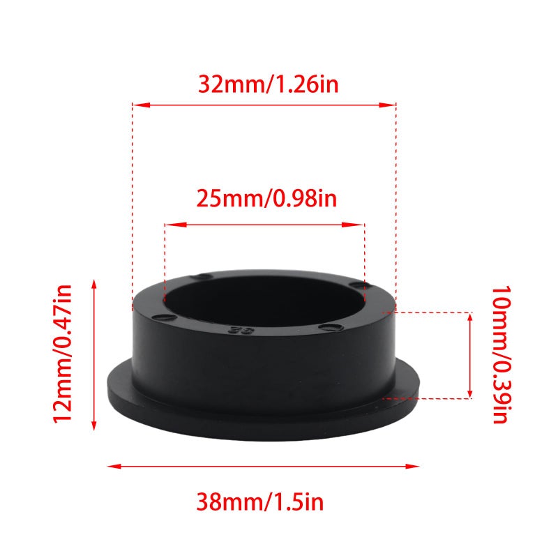 Adyoney 6 Pcs 32mm / 1-1/4 Inch Black Cable Cord Grommets, Rubber Desk Grommets for Table Computer Desk Wire Organizer TV Console and Other Furnitures Cover - Image 2